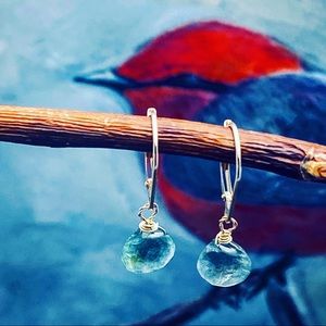 Matana 14k Gold Aquamarine simple earrings